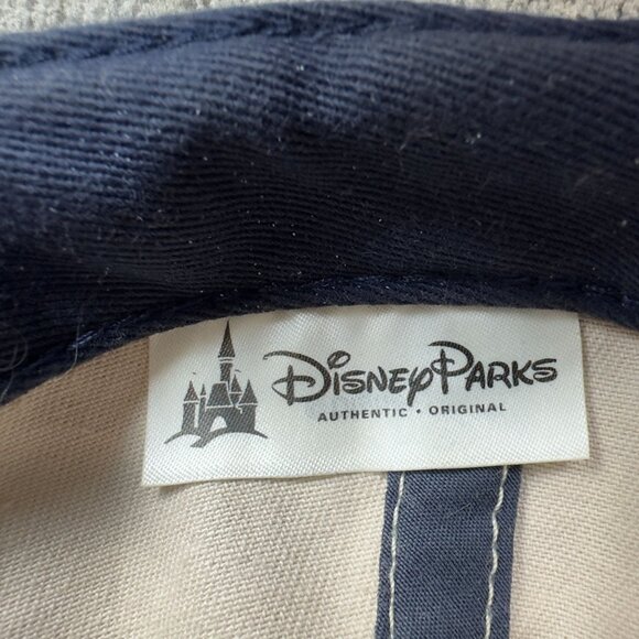 Vtg Disney Mickey Mouse Baseball Cap Hat Beige Navy Embroidered Strapback - Picture 7 of 15